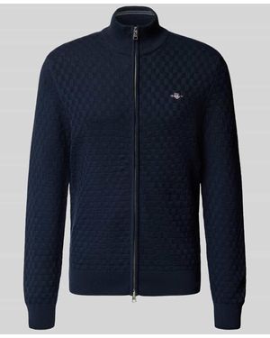 GANT Strickjacke mit Strukturmuster - Blau