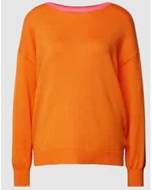 Fransa Gebreide Pullover Met Wol, Model 'Besmock' - Oranje