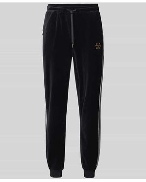 Sergio Tacchini Sweatpants mit Label-Stitching Modell 'DAMARIND' - Schwarz