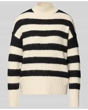 Soya Concept Gebreide Pullover Met Ribboorden, Model 'Ilene' - Zwart