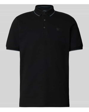 S.oliver Regular Fit Poloshirt aus Baumwoll-Mix - Schwarz