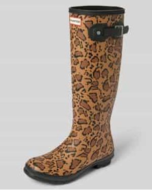 HUNTER Rubberen Laarzen Met Labeldetail - Bruin