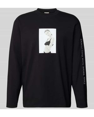 Calvin Klein Longsleeve mit Motiv-Print - Blau