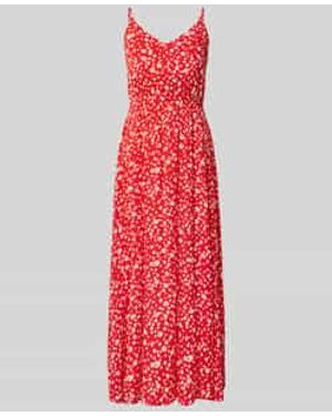 Ichi Midi-Jurk Van Pure Viscose Model 'Marrakech' - Rood