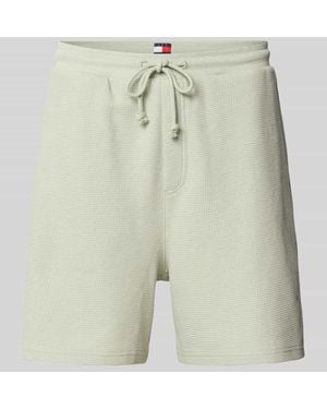 Tommy Hilfiger Relaxed Fit Sweatshorts mit Strukturmuster - Grün
