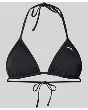 PUMA Bikini-Oberteil mit Logo-Print - Schwarz