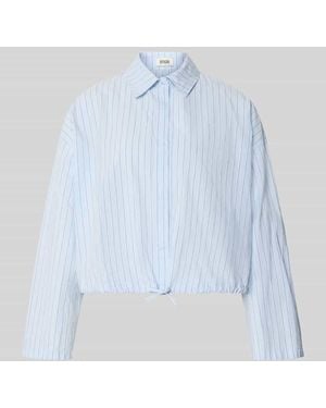 DRYKORN Boxy Fit Bluse mit verdeckter Knopfleiste Modell 'FIONEL' - Blau