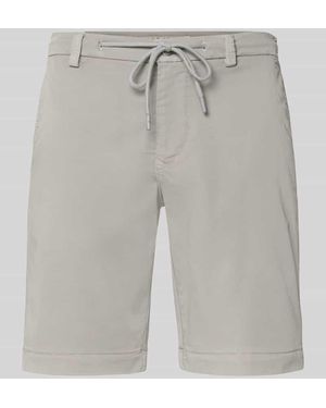 M·a·c Regular Fit Bermudas mit Bindegürtel und französischen Eingrifftaschen - Grau