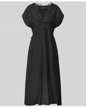 Cph Muse Midikleid mit V-Ausschnitt und Spitze Modell 'MOLLY' - Natur