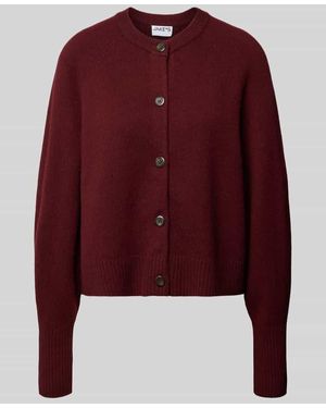 Jake*s Strickjacke aus Kaschmir mit Rundhalsausschnitt - Rot