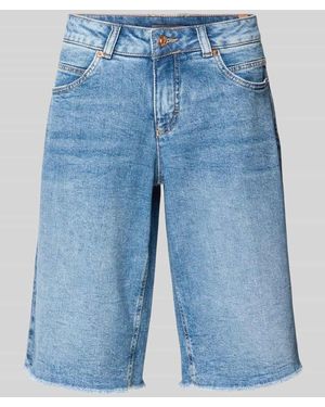 M·a·c Jeansshorts mit Fransen Modell 'Rich' - Blau