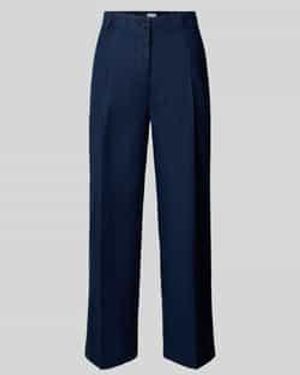 Brax Straight Leg Linnen Broek Met Verkort Model - Blauw