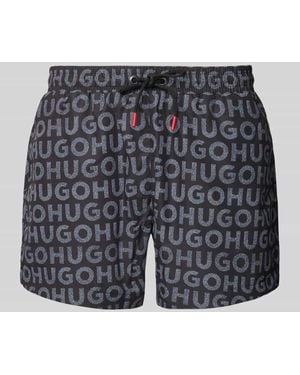 HUGO Badehose mit elastischem Bund Modell 'TORTUGA' - Schwarz