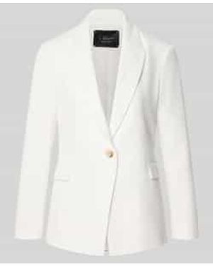 S.oliver Shaped Fit Longblazer Met Steigend Reverskraag - Wit