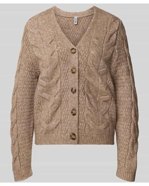 Pieces Strickjacke mit Zopfmusterknit - Natur