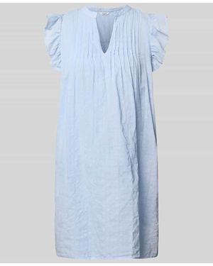 Mbym Knielanges Kleid mit gelegten Falten Modell 'Gemala' - Blau