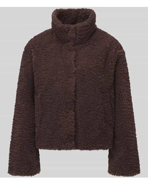 ONLY Teddyjacke mit hohem Stehkragen - Braun