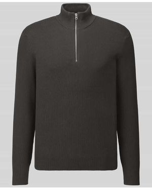 Only & Sons Regular Fit Troyer aus Baumwoll-Mix Modell 'PHIL' - Schwarz