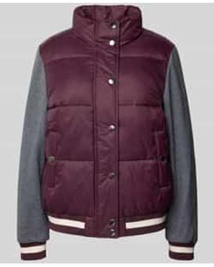 Milano Italy Regular Fit Gewatteerd Jack Met Opstaande Kraag - Paars