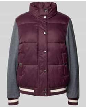 Milano Italy Regular Fit Gewatteerd Jack Met Opstaande Kraag - Paars
