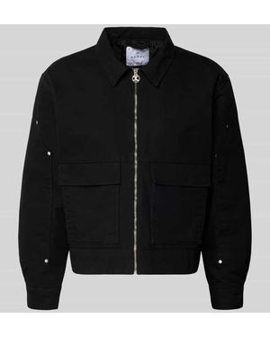 Edwin Hemdjacke aus Wolle mit Pattentaschen Modell 'DOGMA WORK JACKET' - Schwarz