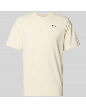 Forét T-Shirt aus Escorial Wolle mit Logo-Stitching Modell 'FIN' - Natur