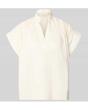 Stefanel Relaxed Fit Bluse mit Tunika-Ausschnitt Modell 'Mirtilla' - Weiß