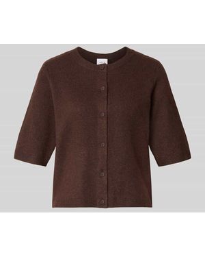Vila Regular Fit Cardigan in Strick-Optik Modell 'Iga' - Braun