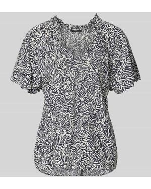 Zero Blusenshirt aus Viskose im Allover-Look - Grau