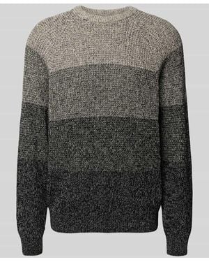 Only & Sons Relaxed Fit Strickpullover aus reiner Baumwolle Modell 'BIRK' - Grau