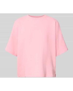 Oh April Boxy Fit Sweatshirt mit 1/2-Arm Modell 'Karo' - Pink