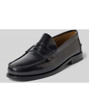 Henry Stevens Loafers aus Leder Modell 'Hunter' - Schwarz