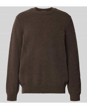 Marc O' Polo Regular Fit Pullover aus Schurwoll-Mix - Braun