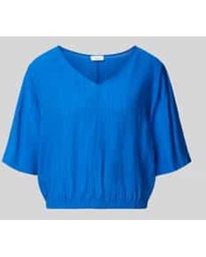 S.oliver Relaxed Fit Blousetop Van Viscosemix - Blauw