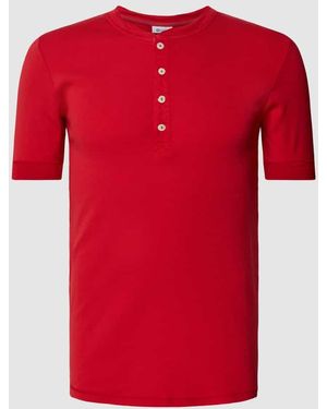 Schiesser T-Shirt Mit Kurzer Knopfleiste Modell 'Karl' - Rot
