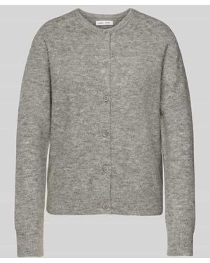 Samsøe & Samsøe Strickcardigan mit Rundhalsausschnitt - Grau