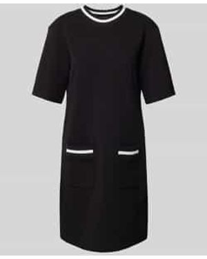 Marc Cain Knielange T-shirtjurk Met Ronde Hals - Zwart