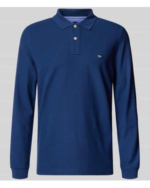 Fynch-Hatton Regular Fit Poloshirt mit Logo-Stitching - Blau