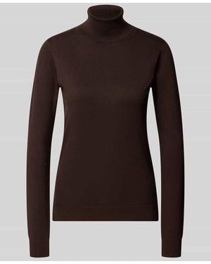 Ichi Slim Fit Strickpullover aus Viskose-Mix Modell 'IHLULS' - Braun
