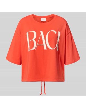 Ouí Boxy Fit T-Shirt mit Perlen und Tunnelzug - Rot