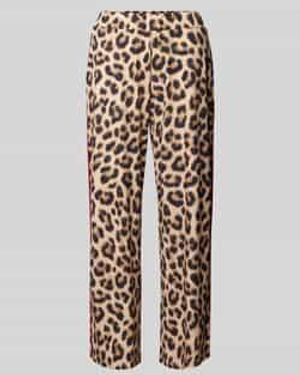 Ouí Regular Fit Stoffen Broek Met Galonstrepen - Wit