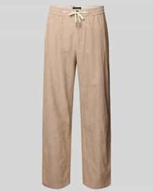 Scotch & Soda Broek Met Linnen En Franse Steekzakken - Naturel