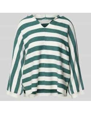 Tom Tailor Pullover Met Streepmotief En 3/4-mouwen - Groen