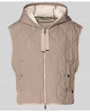 White Label 'Bodywarmer Met Capuchon En Tweewegritssluiting' - Naturel