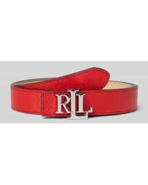 Ralph Lauren Leren Riem Met Structuurmotief - Rood