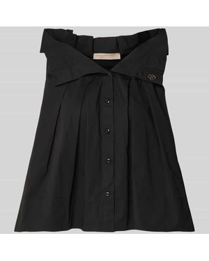 Rinascimento Bluse mit Umlegekragen und Rüschen - Schwarz