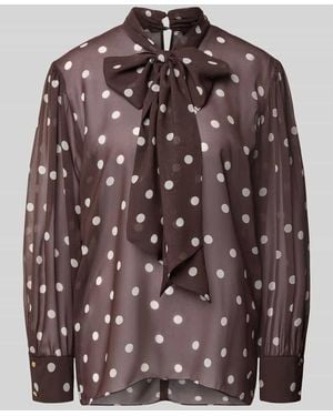 Swing Relaxed Fit Bluse in semitransparentem Design - Braun