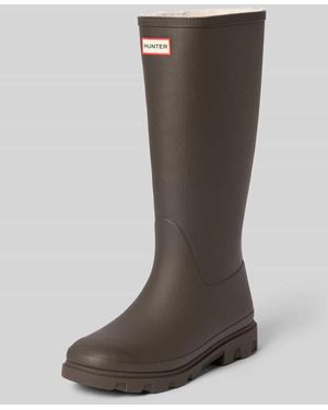 HUNTER Stiefel mit Label-Patch - Grau