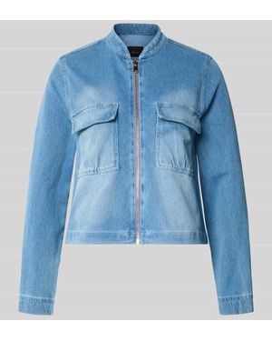 Zero Regular Fit Jeansjacke mit Reißverschluss - Blau