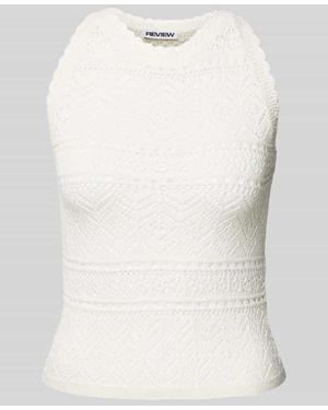 Review Stricktop mit Rundhalsausschnitt - Weiß
